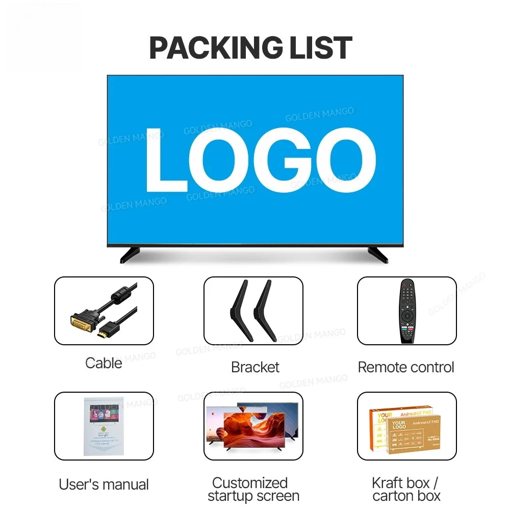 OEM 43/55/65/70 Inch Android Smart TV - 4K UHD FHD Google TV for Hotel Commercial Use, WiFi & HDMI 6