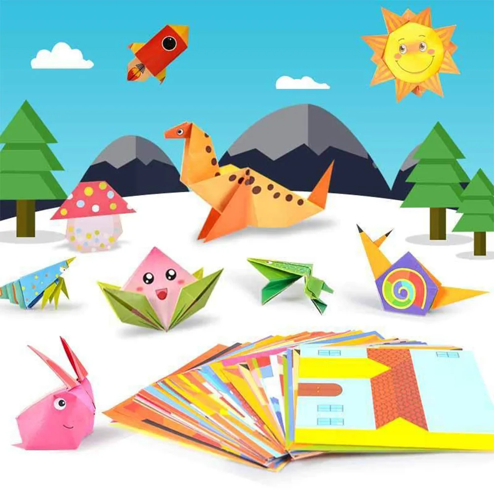 Origami Kit 30/108 Sheets Origami Paper Craft Guiding Book DIY Art 3