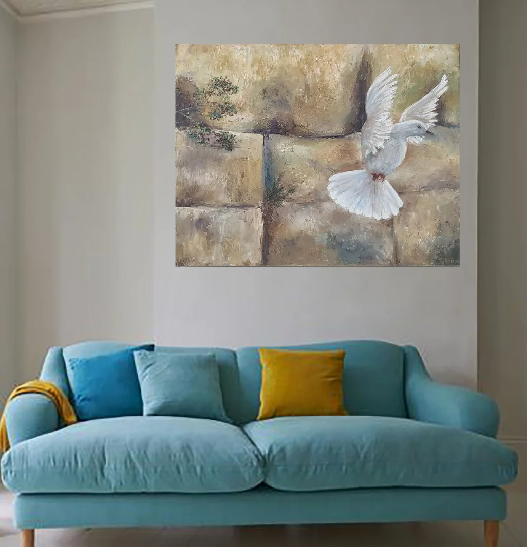 Abstract Jewish Wall Painting Art, Hotel Decor Luxury Jew Murals Art, 3