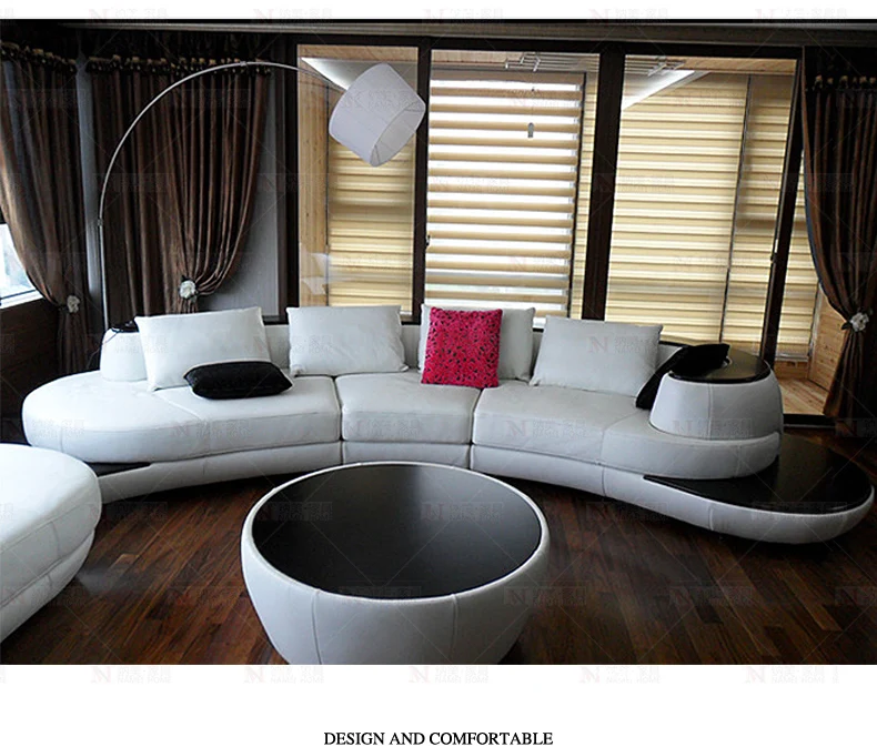 MANBAS Top Grain Genuine Leather Sofa 3
