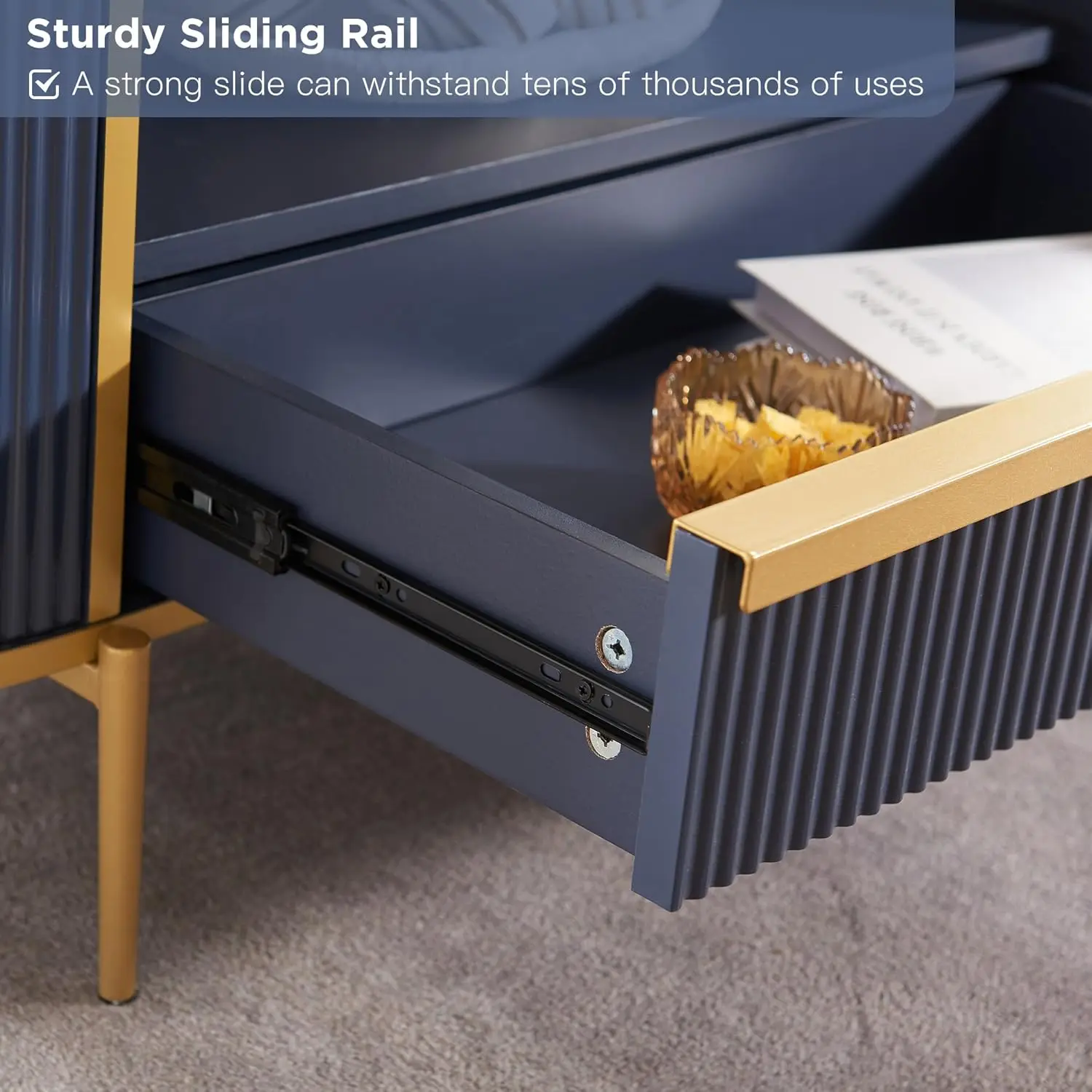 Modern Fluted Coffee Table, 48' 5