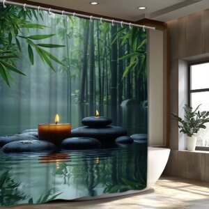 Soothing Bamboo Forest Shower Curtain for a Zen Bathroom, 1