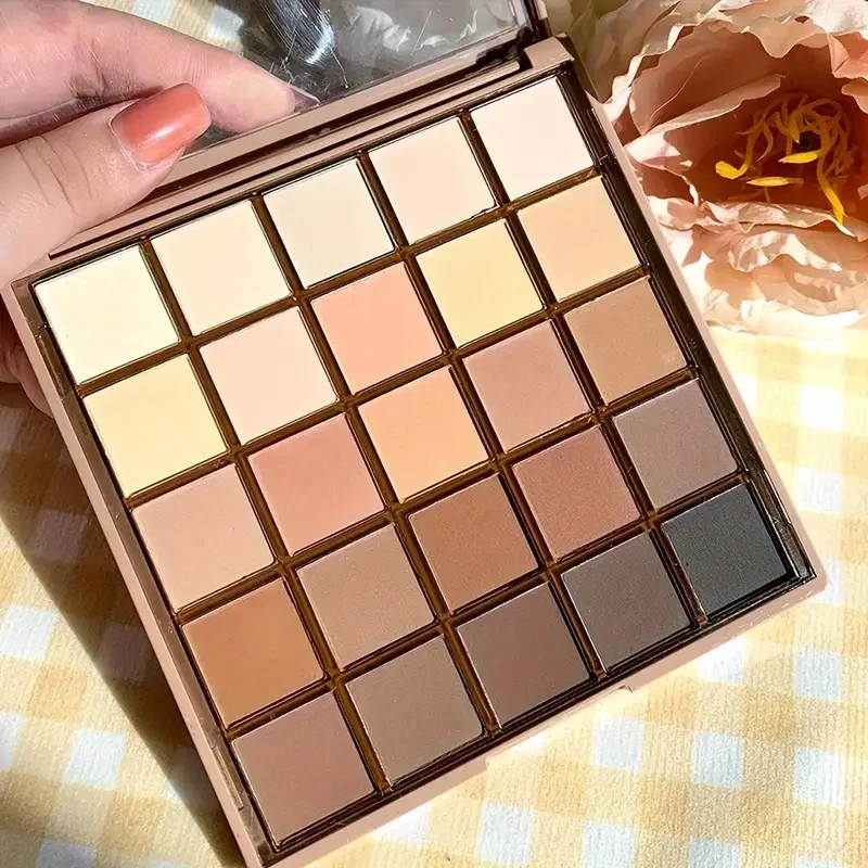 25 color eyeshadow palette - matte and shimmer, high pigmy brown nude, 4