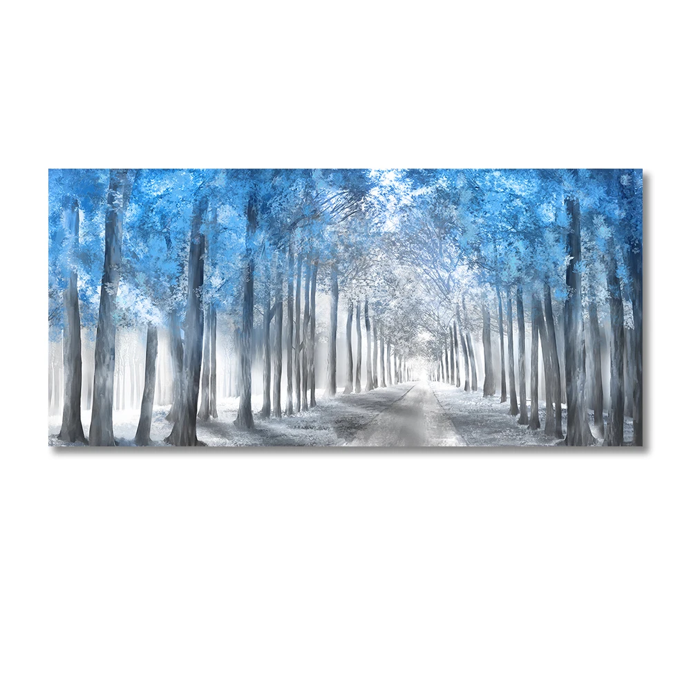 Autumn Nature Forest Foggy Landscape Wall Art Canvas Painting Tree 7