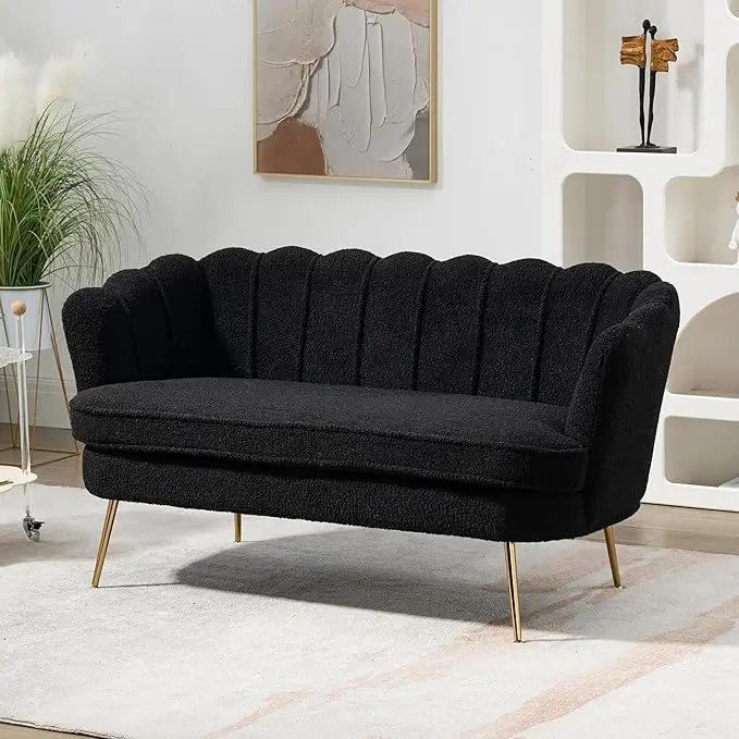 59” Small Modern Chenille Loveseat Sofa, 2-Seat 10