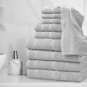 10 Piece Towel Set Soft Absorbent Cotton Quick Dry Bath Towels 1