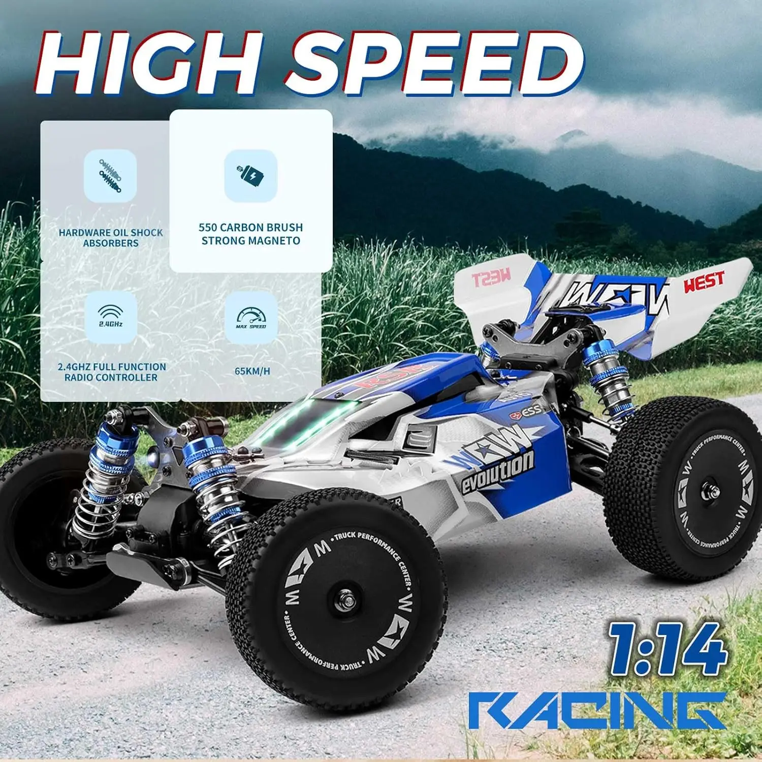 WLtoys144011 1/14 4WD RC Cars for Adults , Max 43 Mph Off-road 4