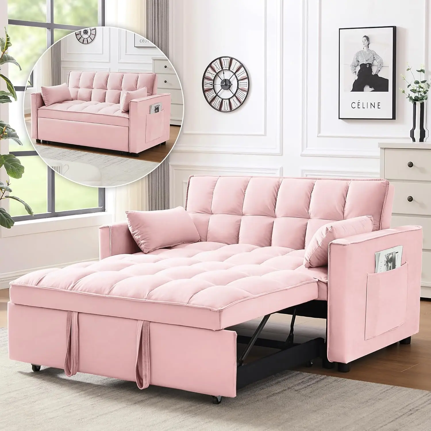 3 in 1 Convertible Sleeper Sofa Bed 8