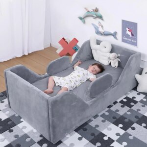 Toddler Bed, Child Bed for Kids with Extra Safety Broad, Standard Crib Size Bed 1