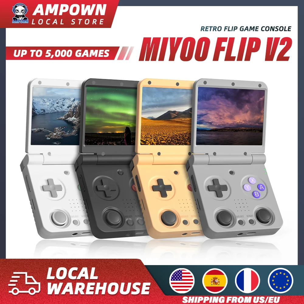 MIYOO Flip V2 Handheld Game Players 3.5''IPS Screen LGift Gaming 1