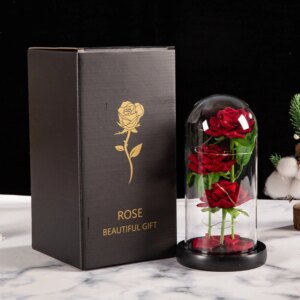 LED Galaxy Three Rose Artificial Flowers, Wedding Decoration, Creative Valentine'S Day and Mother'S Day Gift without Battery 1Pc 1