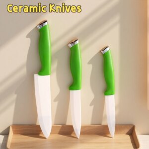 Ceramic Knife 4 5 6 Inch Knives Kitchen Set White Blade Chef Utility Paring Vegetable 1
