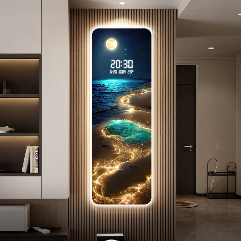Wave painting, living room clock, 3