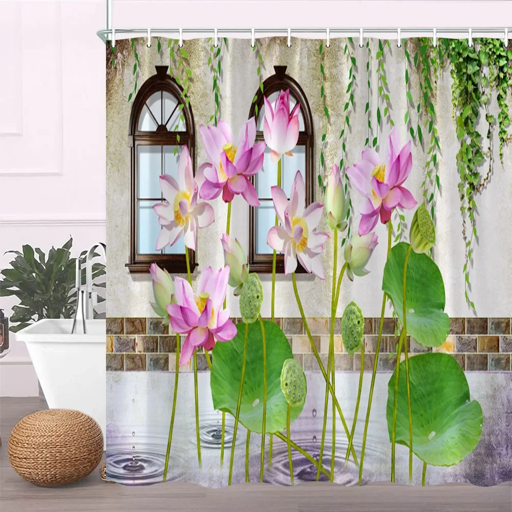 Pink Sakura Flowers Shower Curtains Japanese 9