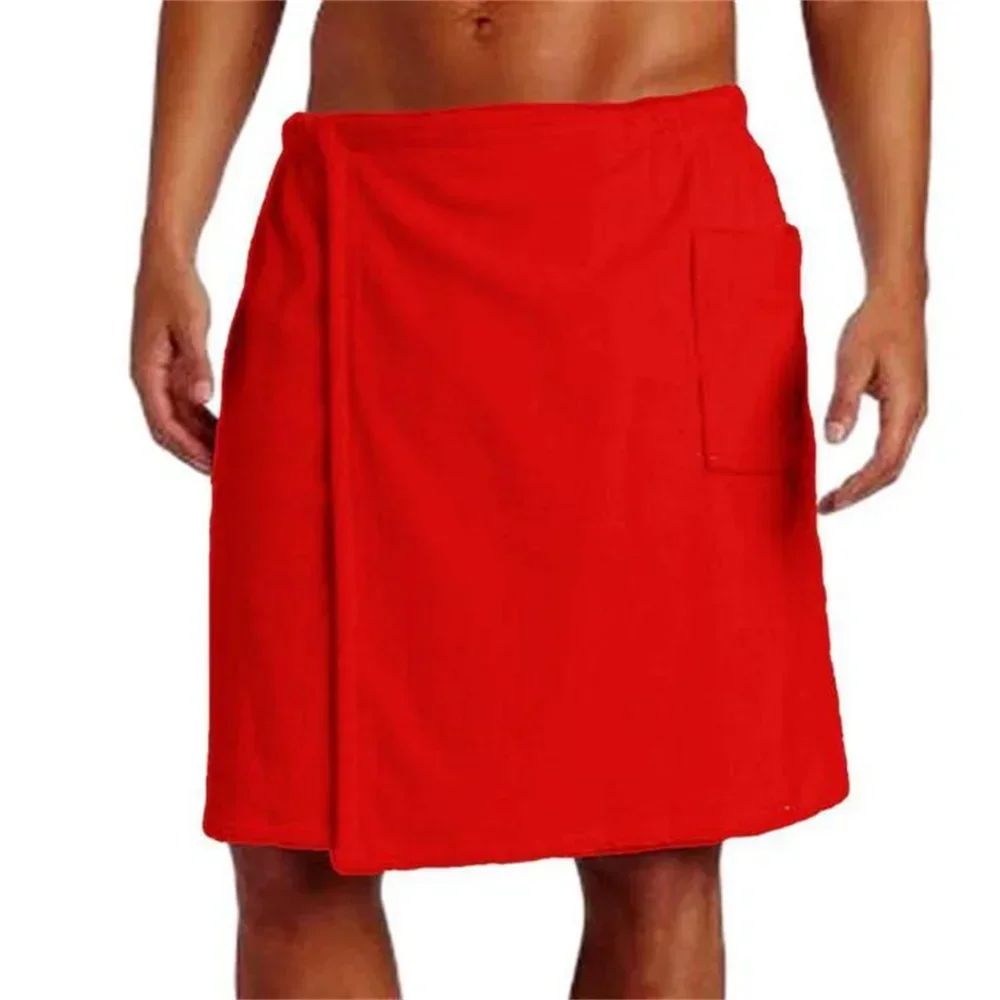 Men Soft Wearable Bath Towel with Pocket Bathrobes De Playa 5
