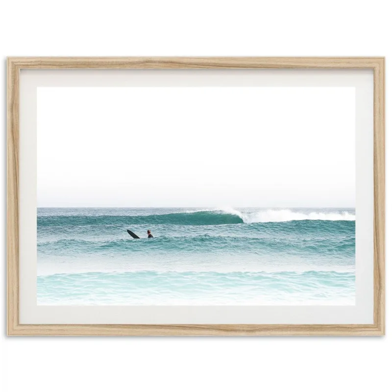 Modern Blue Ocean Waves Surf Poster Summer Seascape Coastal Beach 9