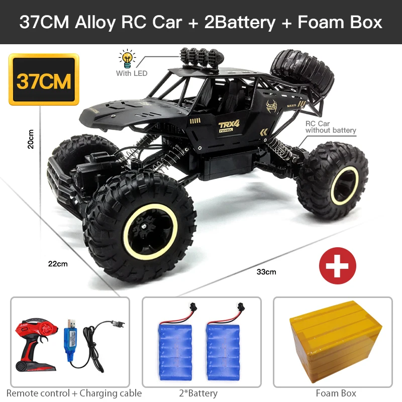 ZWN 1:12 / 1:16 4WD RC Car With Led Lights 2.4G Radio Remote Control 18