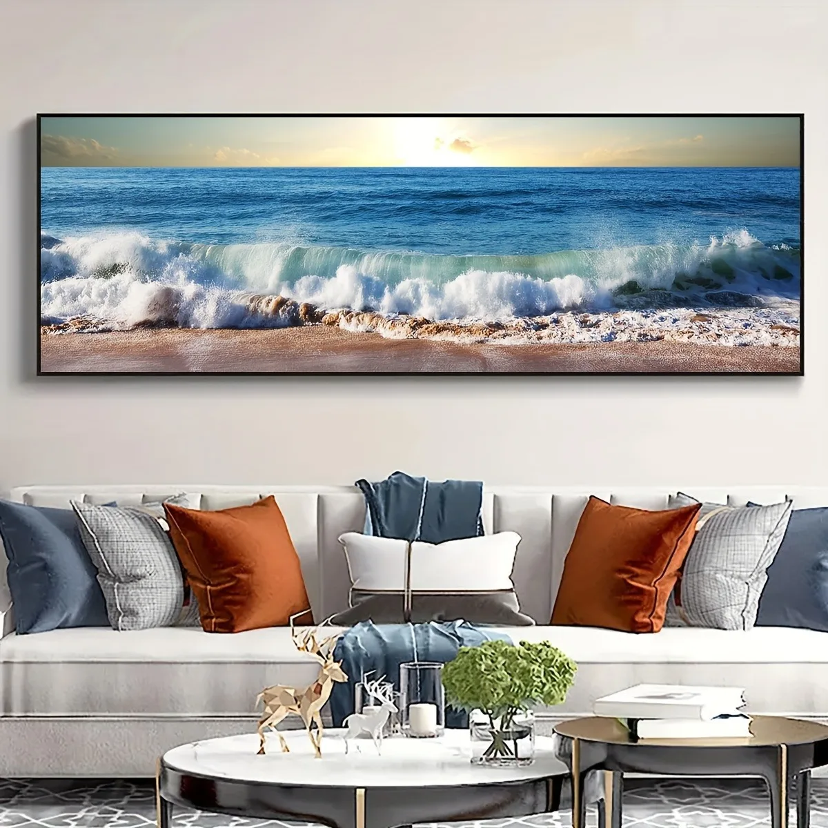 Classic Vintage Moonlight Sea View Canvas Poster 6
