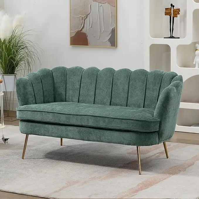 59” Small Modern Chenille Loveseat Sofa, 2-Seat 8