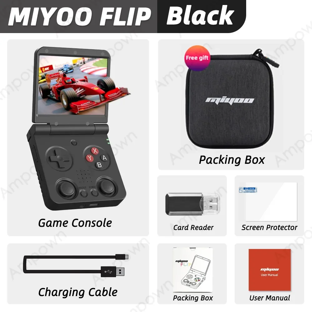 MIYOO Flip V2 Handheld Game Players 3.5''IPS Screen LGift Gaming 8