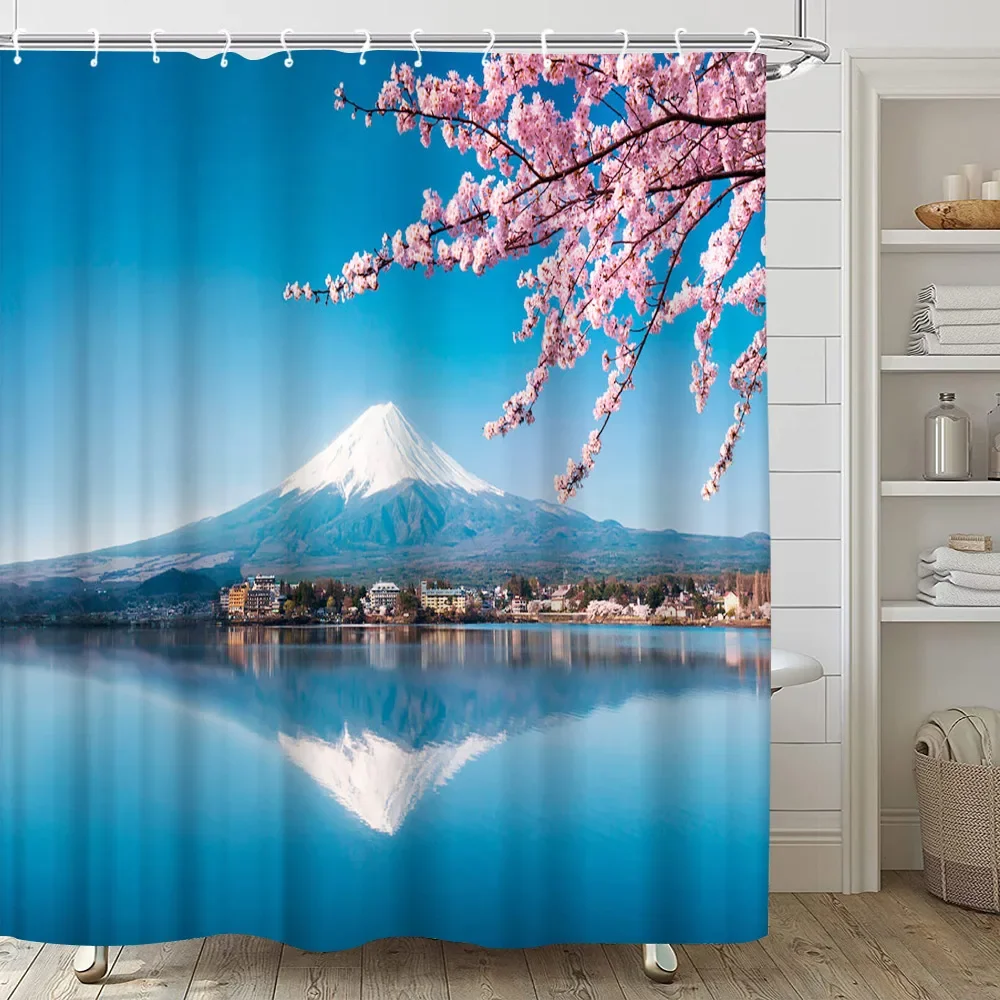 Pink Sakura Flowers Shower Curtains Japanese 13