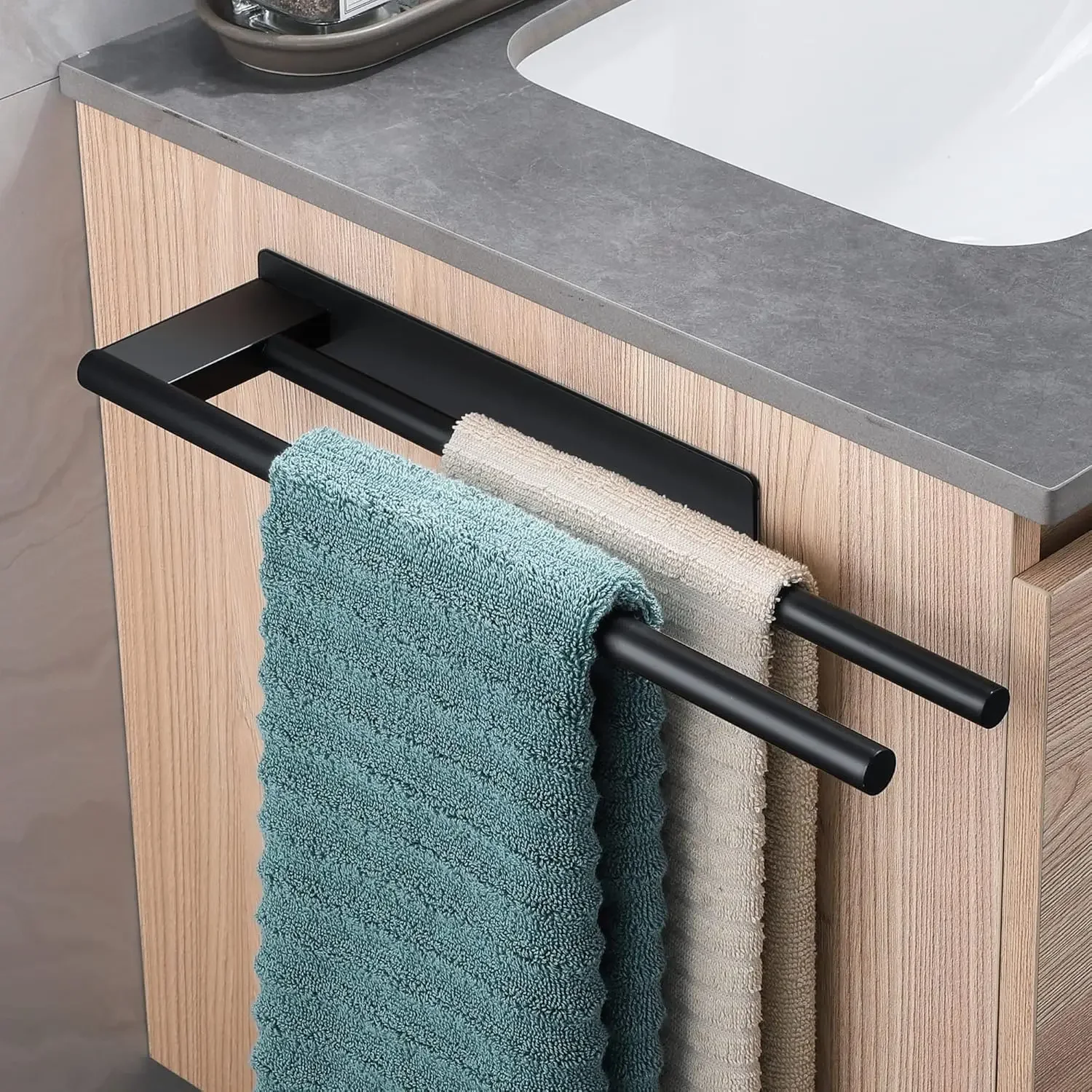 Stainless Steel Towel Bar Home Double-pole Set 2