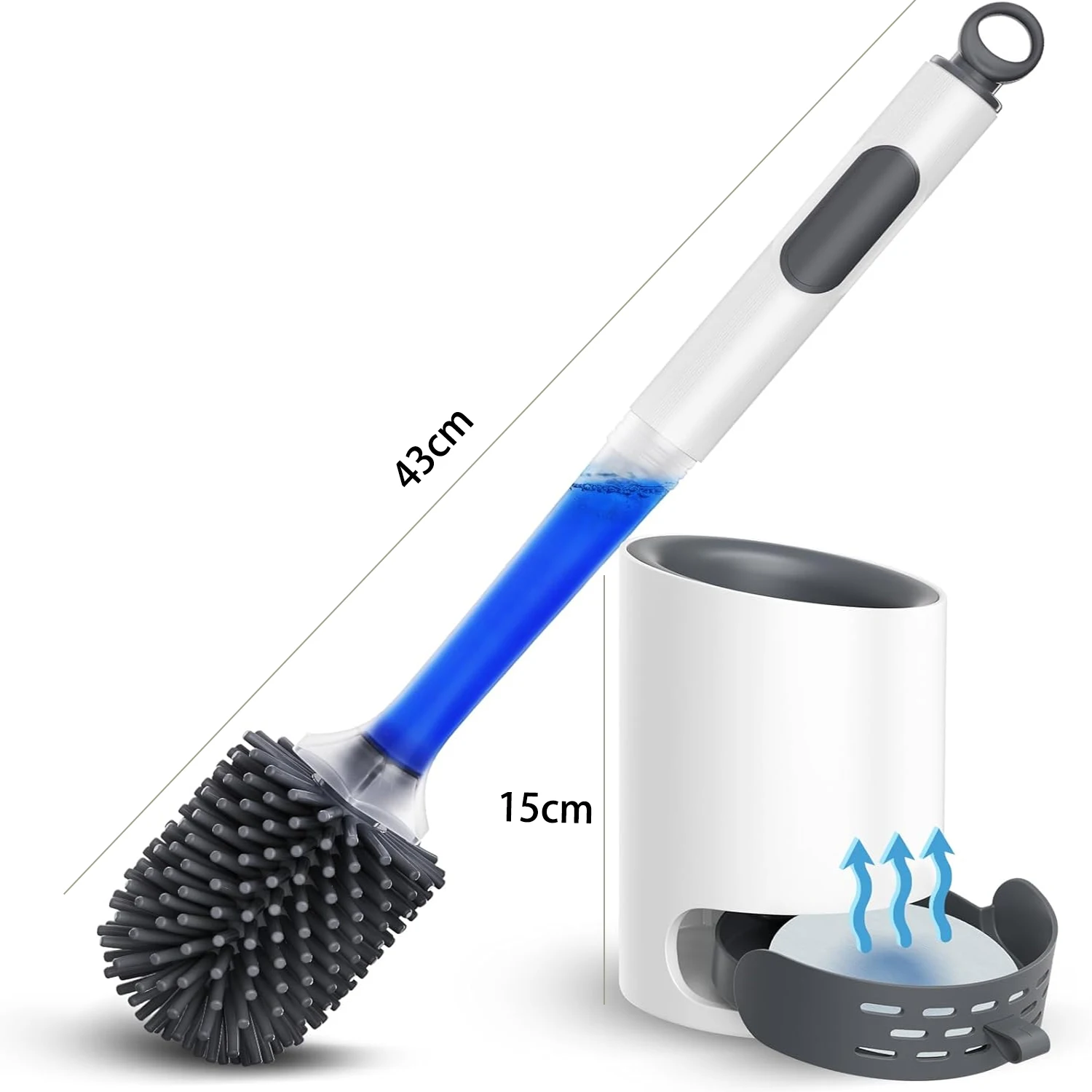 Water Spray Silicone Toilet Brush 40cm 6