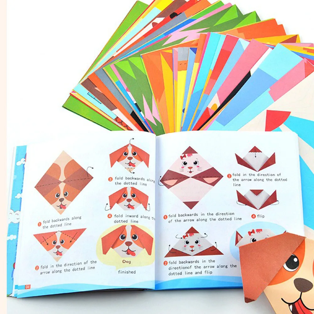 Origami Kit 30/108 Sheets Origami Paper Craft Guiding Book DIY Art 2