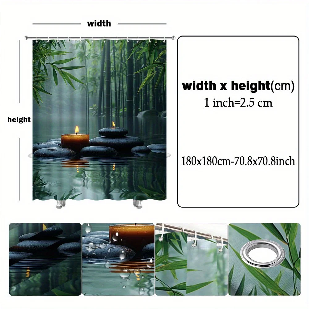 Soothing Bamboo Forest Shower Curtain for a Zen Bathroom, 4