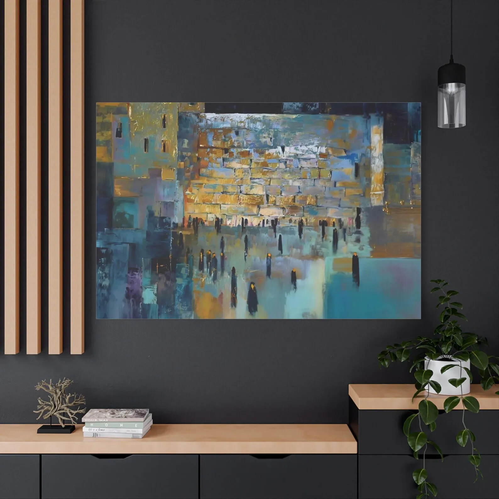 Abstract Jewish Wall Painting Art, Hotel Decor Luxury Jew Murals Art, 4