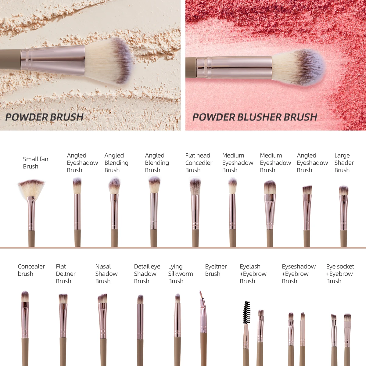 20/40pcs Makeup Brush And Sponge Set Professional Makeup Brush Set 5