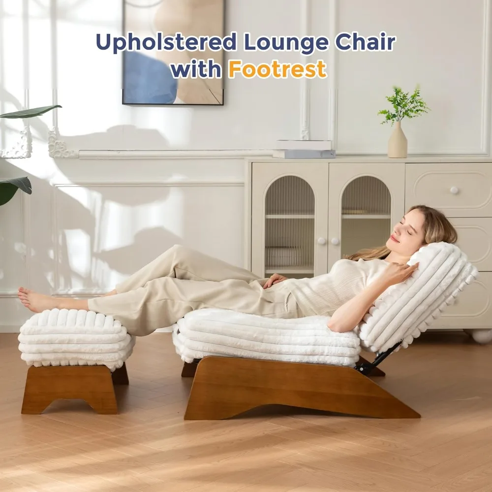 Modern Adjustable Accent Chair with Ottoman, 4