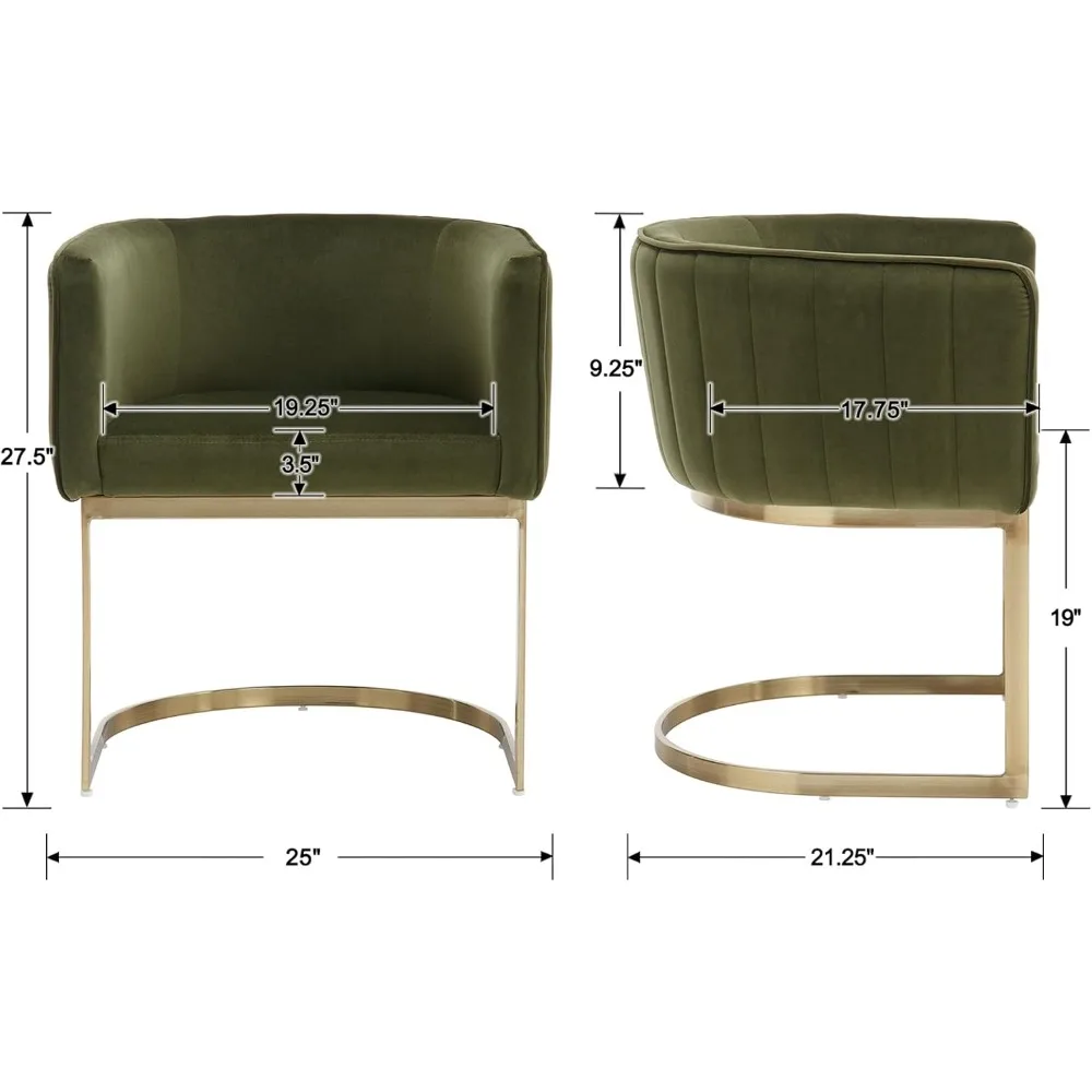 Pair of Modern Velvet Dining Chairs 2