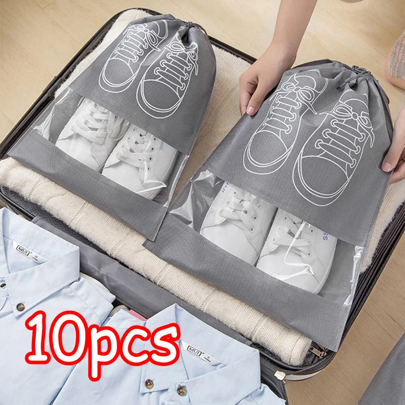 10/5pcs Shoes Storage Bags Closet Organizer Non-woven Travel Portable Bag 1