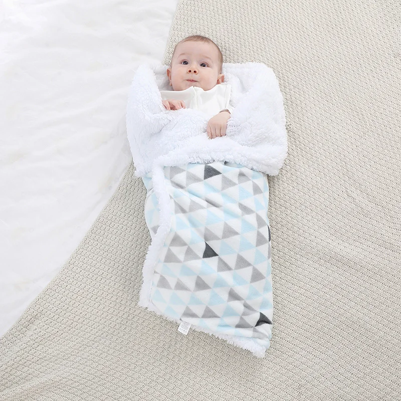 Baby Blanket Warm Fleece Thermal Newborn Soft Stroller Sleep Cover Infant Bedding Swaddle Wrap Soft 5