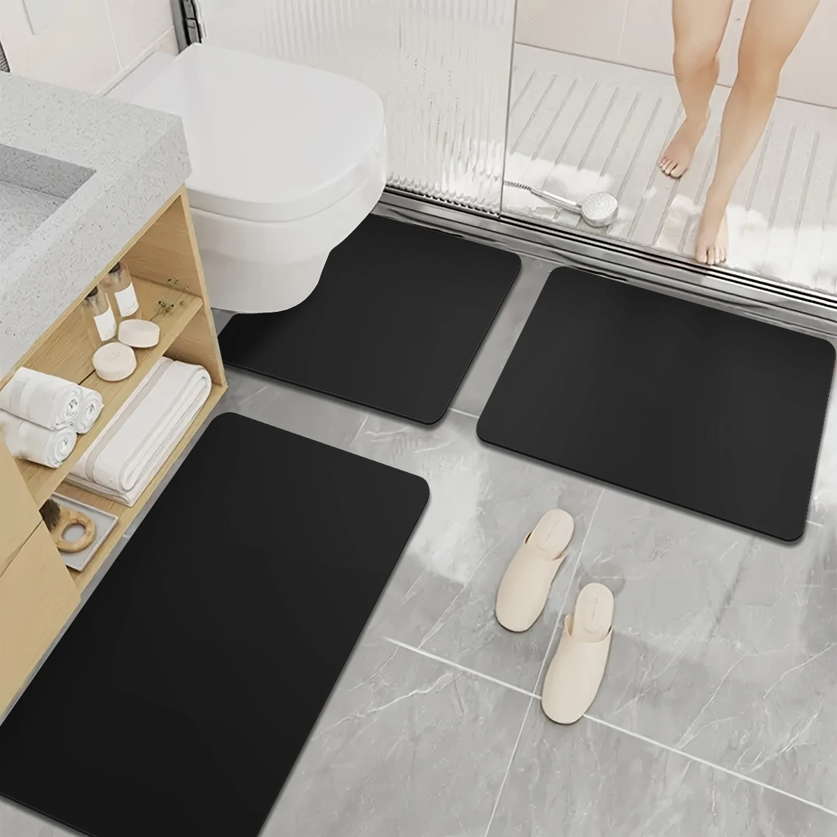 Home bathroom three-piece set diatomaceous earth anti-slip mat 9