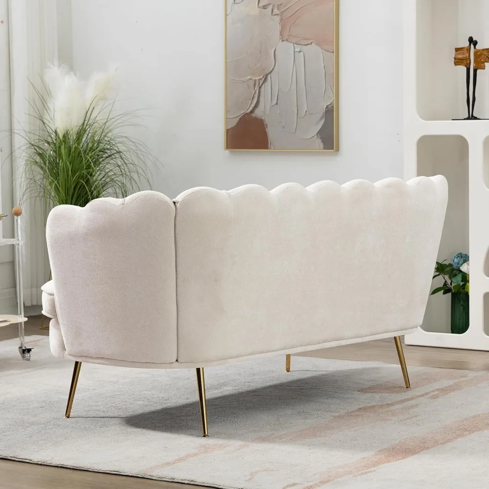 59” Small Modern Chenille Loveseat Sofa, 2-Seat 5