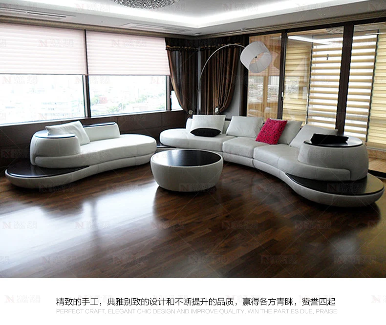 MANBAS Top Grain Genuine Leather Sofa 6