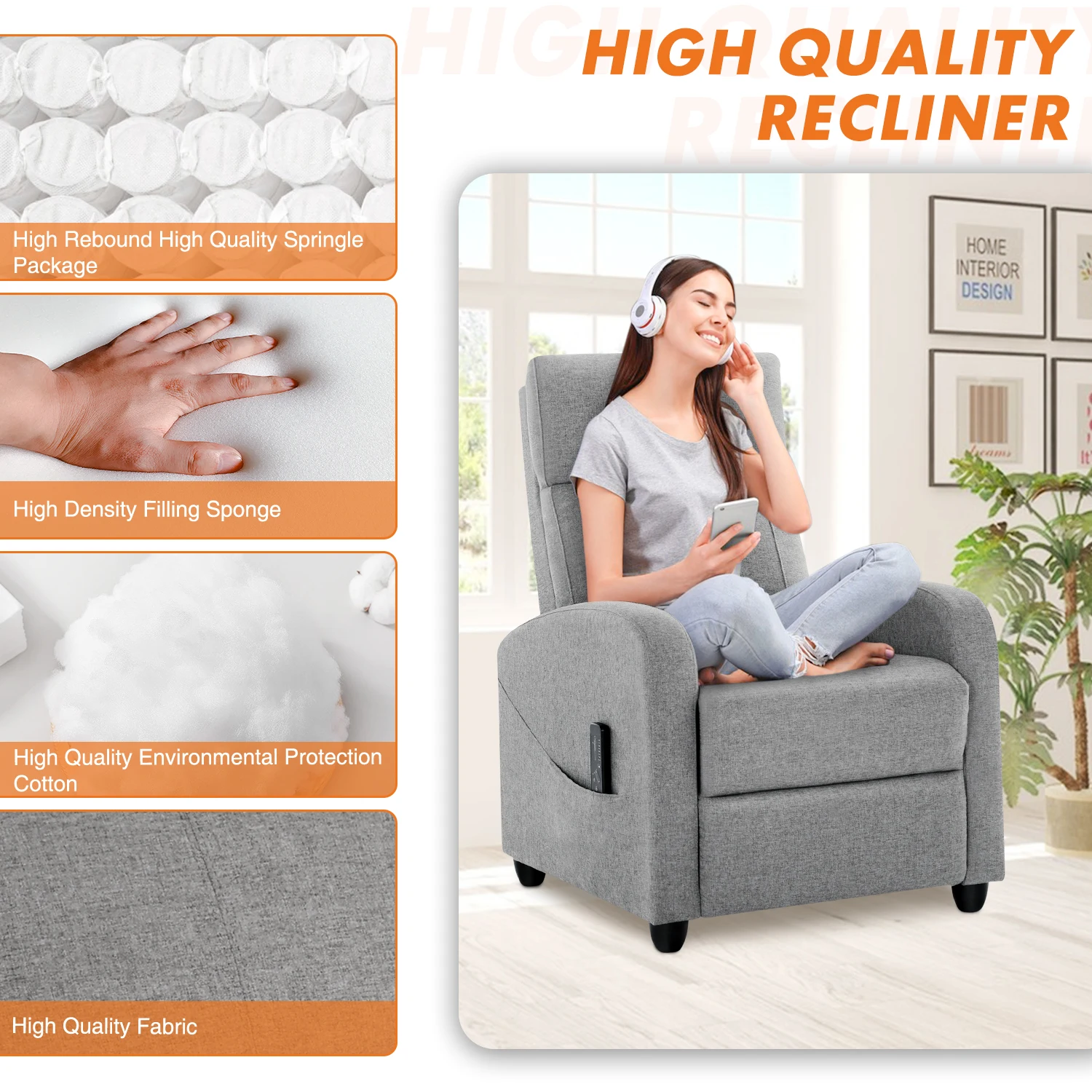 JHK Recliner Chair Massage Sofa 3