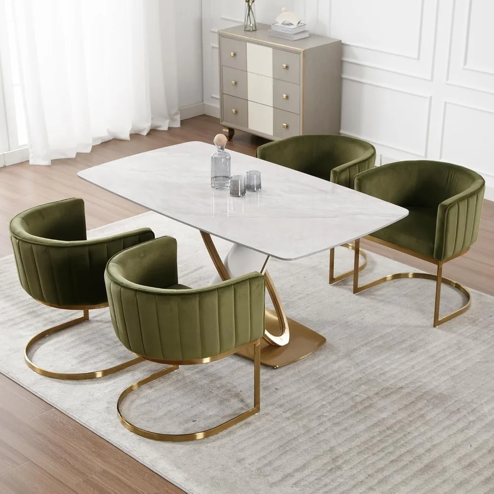 Pair of Modern Velvet Dining Chairs 4