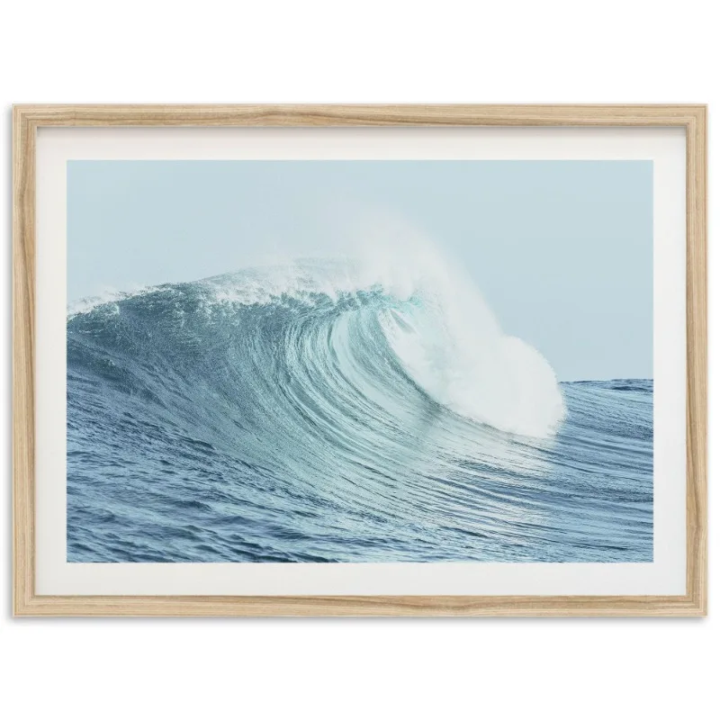 Modern Blue Ocean Waves Surf Poster Summer Seascape Coastal Beach 25