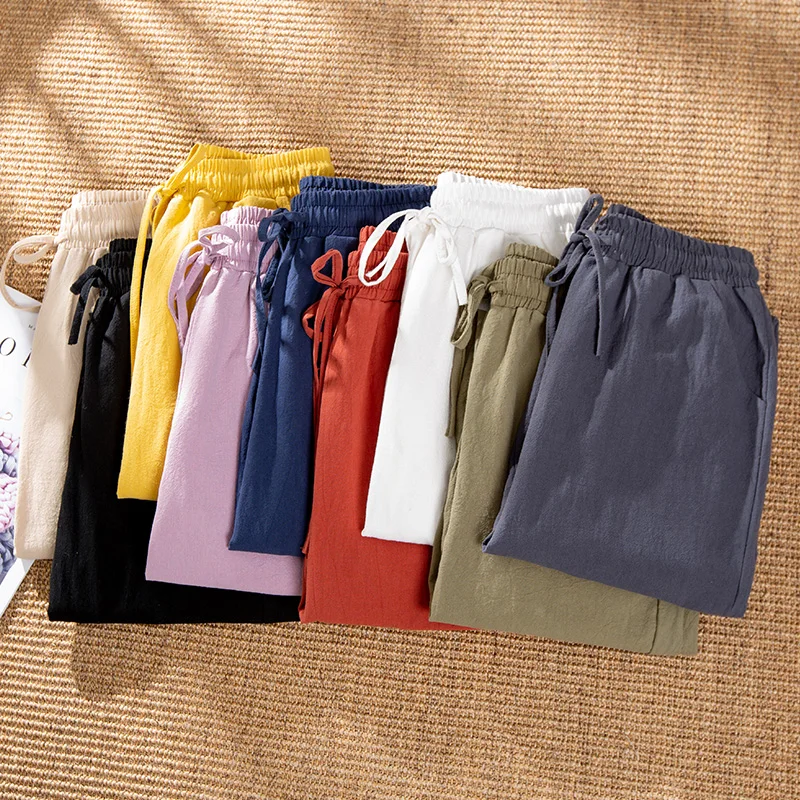 Womens Spring Summer Pants Cotton Linen 3