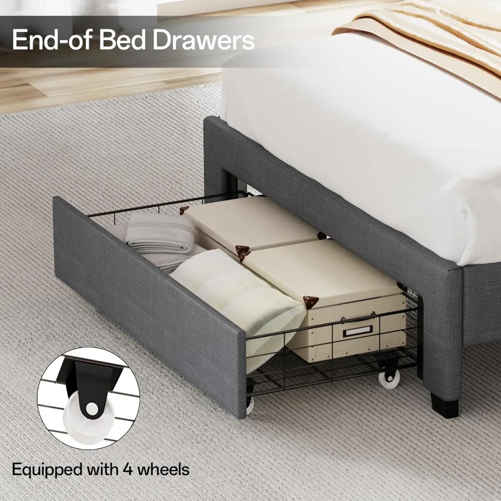 Twin size bed frame with storage 5
