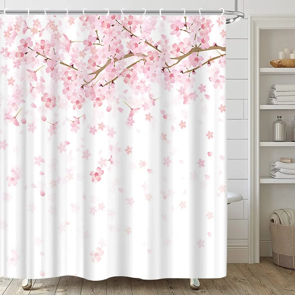 Pink Sakura Flowers Shower Curtains Japanese 21