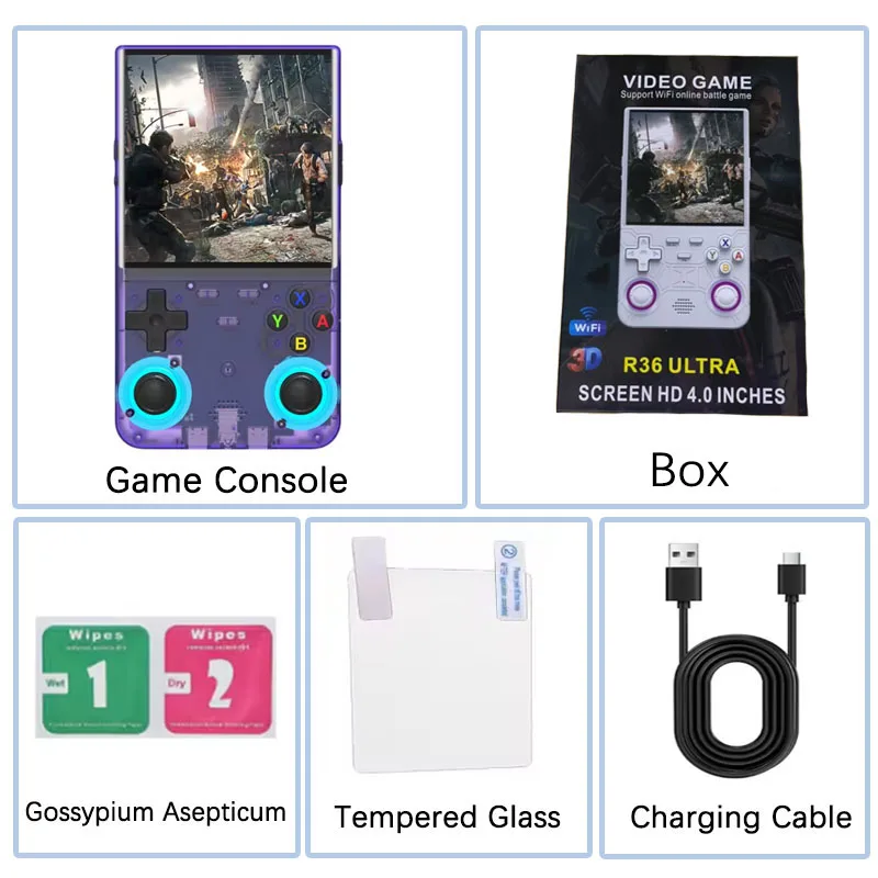 Portable R36Ultra Retro Handheld Game Console 4.0-inch Open-source Linux held Game 12