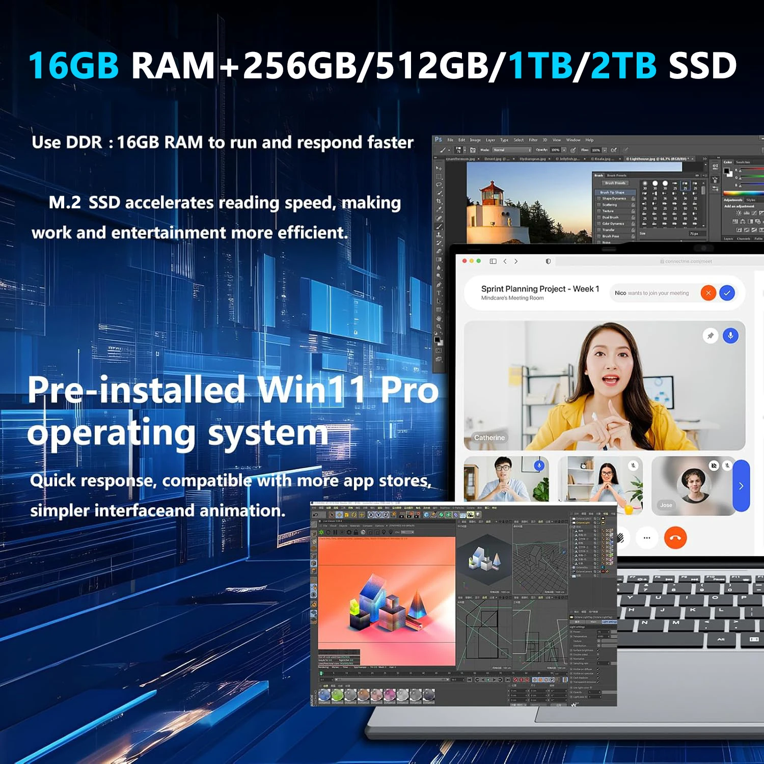 2025 Windows 11 Portable Laptop 15.6''Intel Core i7 8500Y Computer PC 4