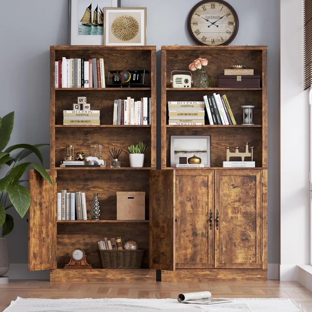 71.4" Tall Bookshelf with Cabinet 4