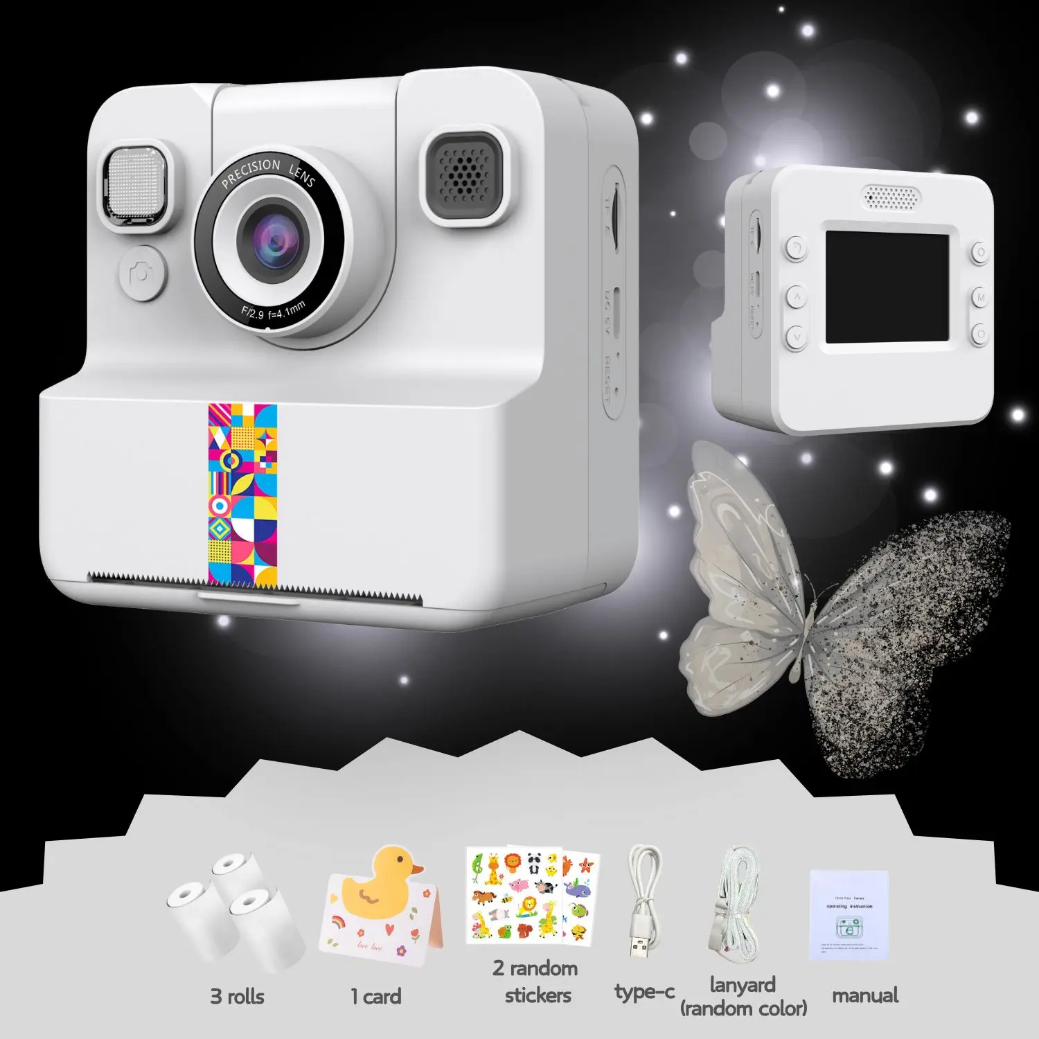 Classic Cute Little Kids Instant Print Camera Painting Photo 10
