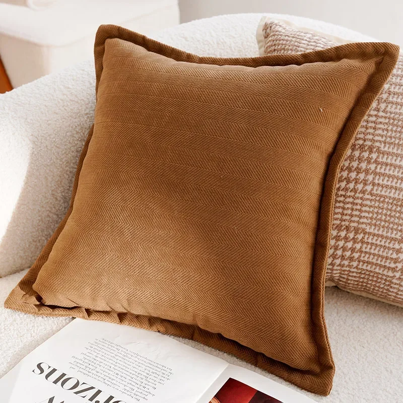 30x50/45x45CM Light Luxury Throw Pillow Cover Brown French Stamping 9