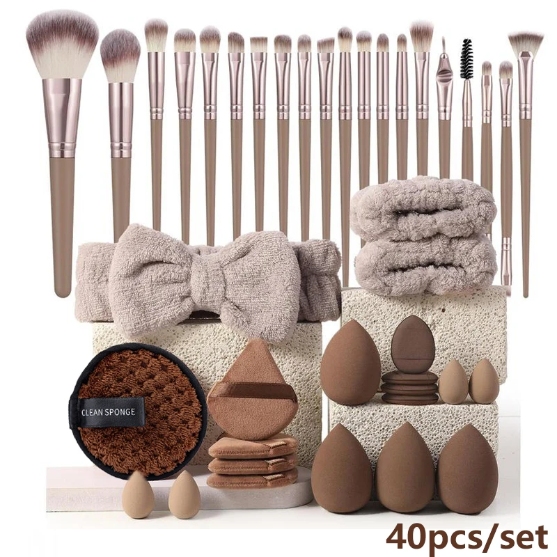 20/40pcs Makeup Brush And Sponge Set Professional Makeup Brush Set 7